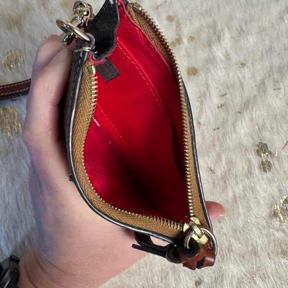 Dooney & Bourke Pebble Leather Card Case Wristlet, BLACK - Picture 8 of 10